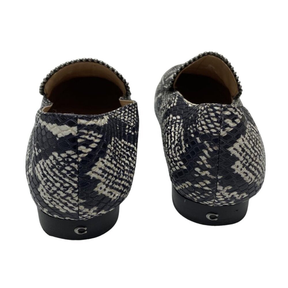 Coach Harper Snake Print Studded Loafers size 7.5b snakeskin gray black - Picture 5 of 8